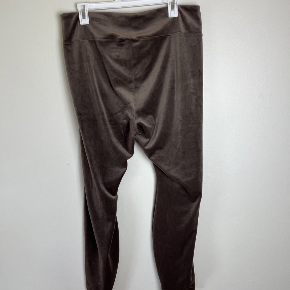 Pure Jill Lounge Pants Size 2X High Waisted Velour Brown Cozy Comfy Leggings - Picture 7 of 14
